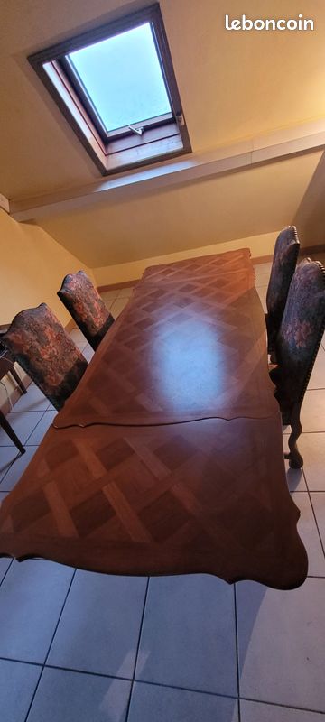 Table de salle à manger rectangulaire placage merisier (image 3)