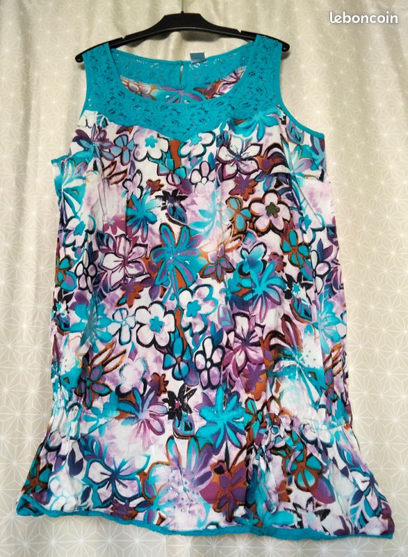 Haut Débardeur Ou T-shirt MS Mode - Taille XL - Violet - Coton Mélangé - Occasion Très Bon État