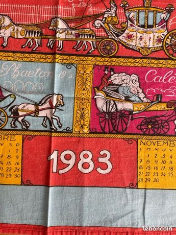 Torchon Calendrier 1968 France Tiss – 45x60cm Déco Vintage Villes Du Nord