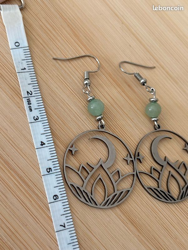 Boucles d’oreilles ésotériques aventurine verte (image 6)