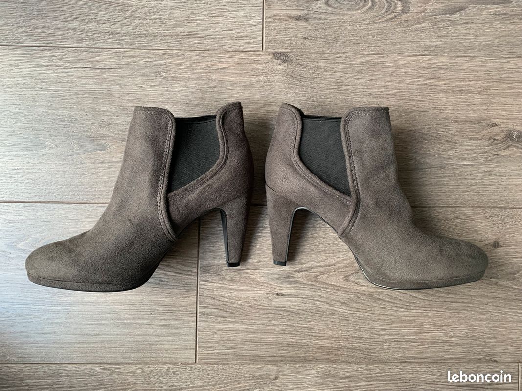 Bottines à Talons en Daim Marron Taille 39 Neuves (image 5)