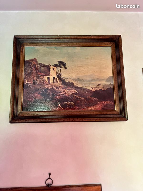 Cadre décoratif – maison au bord de la falaise, style bord de mer (image 1)