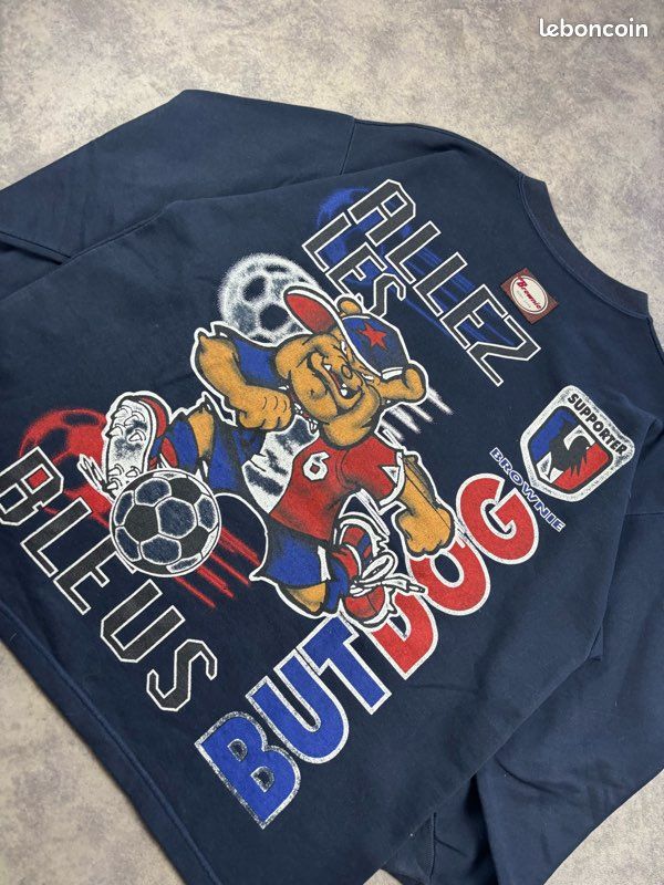 Pull Brownie vintage 00s marine FootBall France made in France - L (image 3)