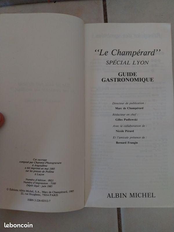Le Champerard. Spécial Lyon, 1985. Albin Michel (image 3)