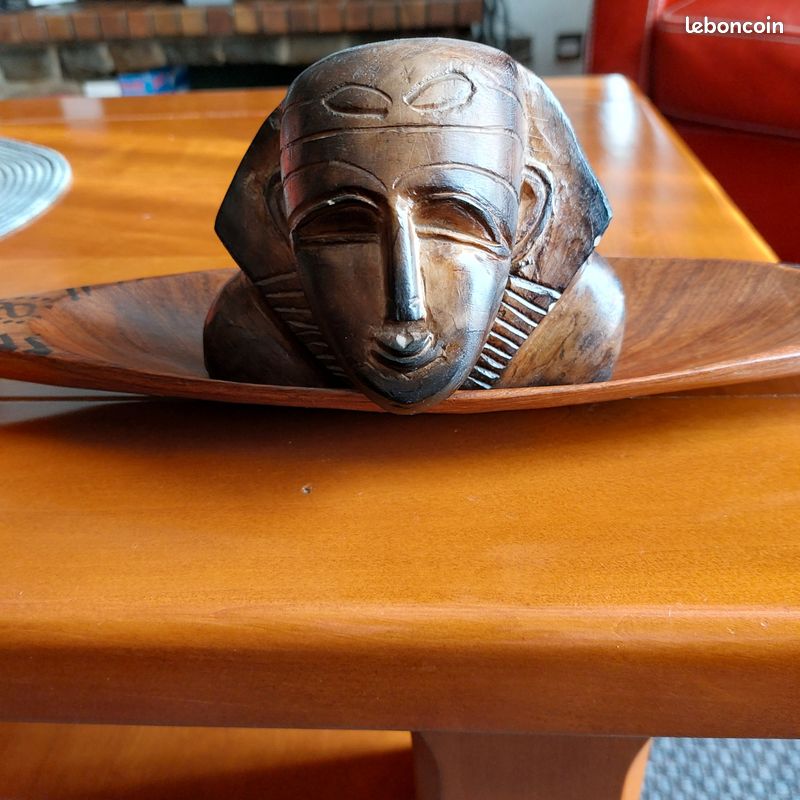 Statuette égyptienne En Bois – Décor Antique – Sans Marque