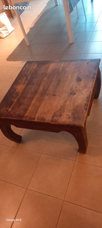 Lot fauteuil + table basse style coloniale (image 3)
