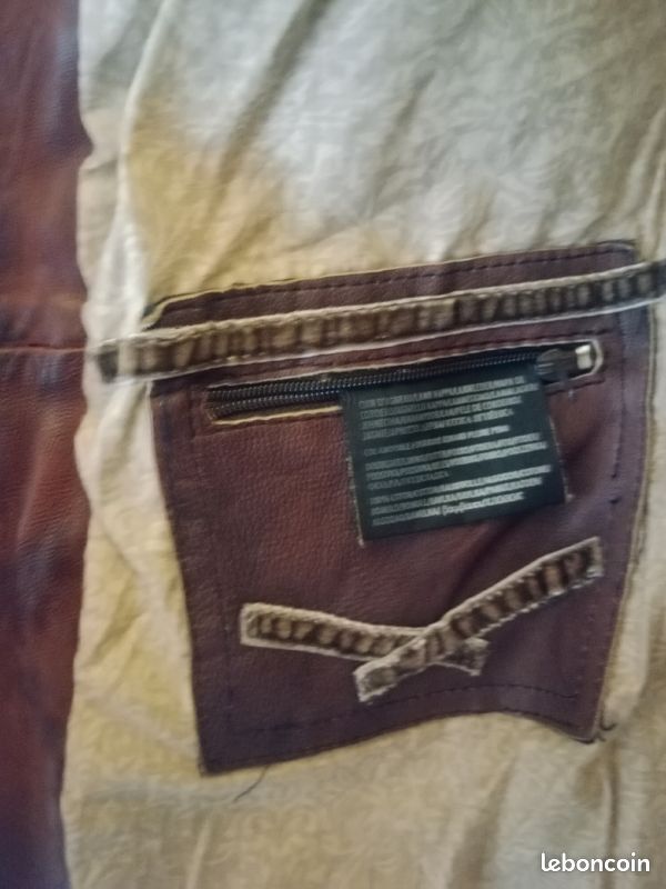 Veste cuir bordeaux femme oakwook (image 2)