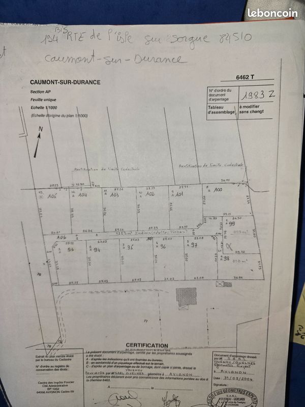 Terrain non constructible · à Caumont-sur-Durance · 35 000 €