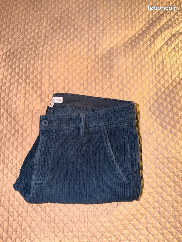 Pantalon chino velours côtelé Kiwi Saint-Tropez bleu M (image 1)