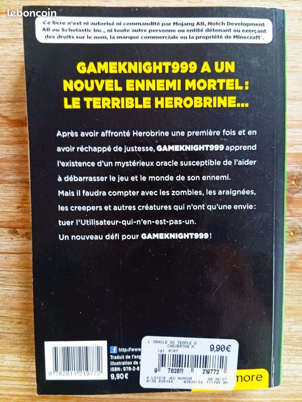Lot des 3 tomes "Le mystère de Herobrine, une aventure non officielle d'un joueur de Minecraft", Mark Cheverton, 10 ans et + (image 5)
