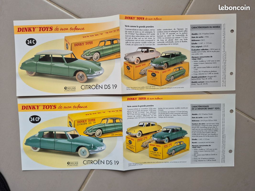 Dinky Toys Atlas 24C Citroën DS 19 – Miniature Moulée – Neuve – Collection