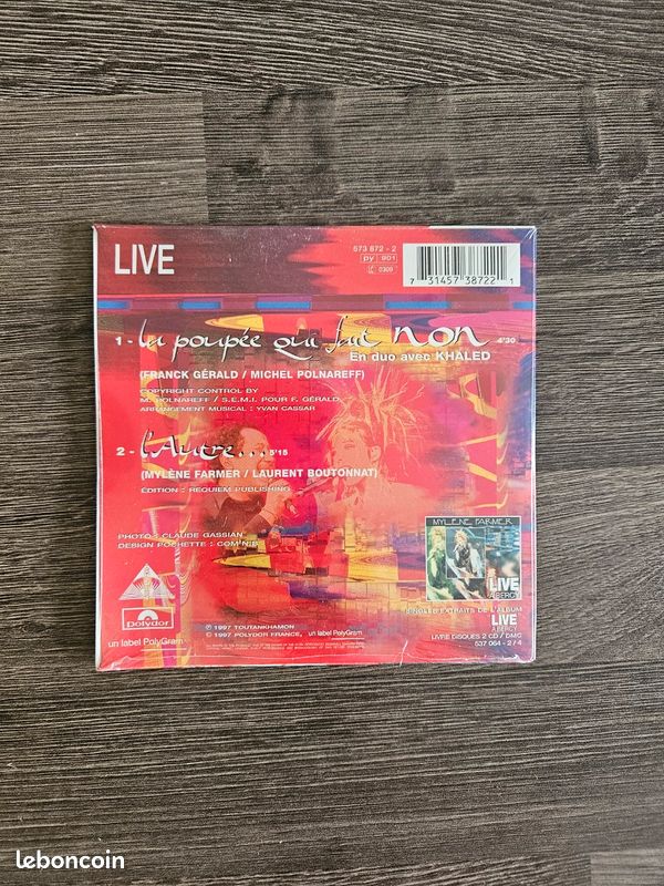 CD Single : Mylene Farmer Khaled La poupée qui fait non Live 