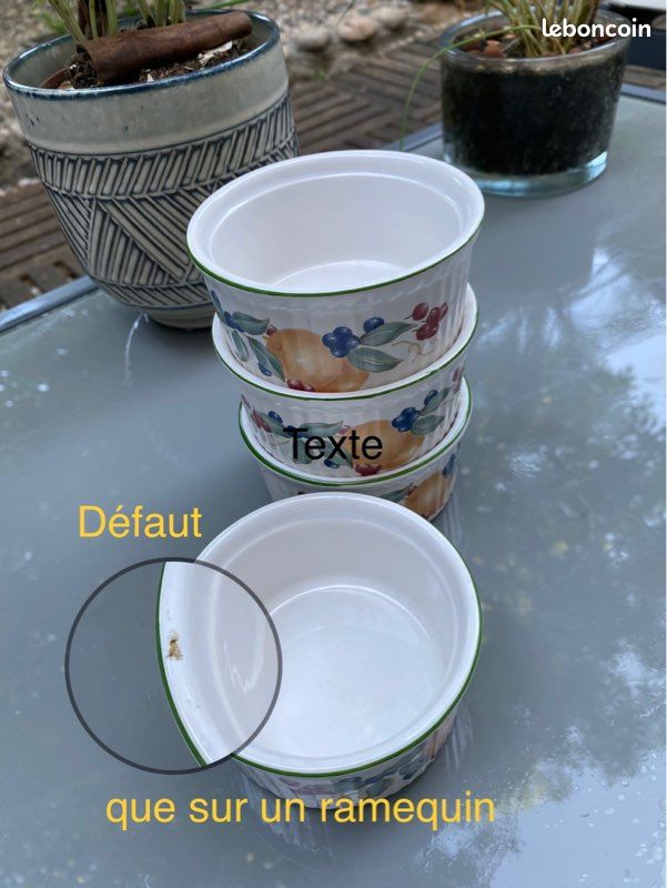 Ramequins X 4 déco fruits (image 1)