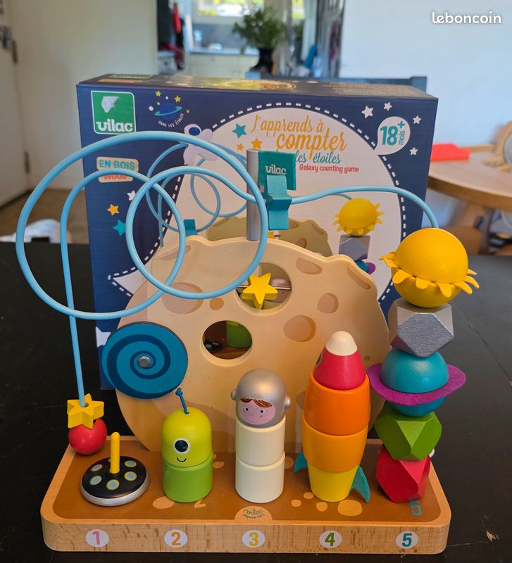 Vilac - 2418 - Jouet en Bois - Coffret de 9 Cubes Léon à Paris