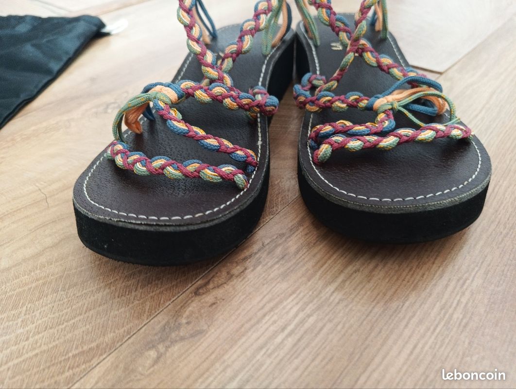 Sandales tressées La Marine modèle Calypso semelles compensées neuves taille 38 (image 4)