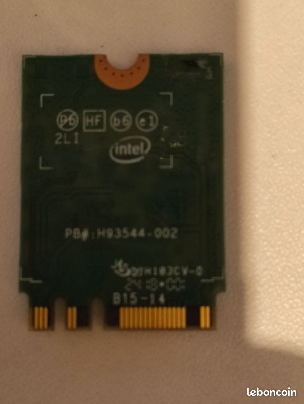 Mini-Carte WiFi sans Fil Intel 8265NGW 08F3Y8 Dual Band 2x2 Bluetooth M.2 A/E (image 2)