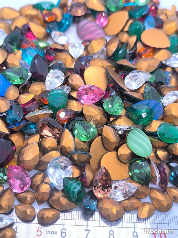 Lot De 56 Pierres Précieuses En Vrac Facettées Forme D Grenat Rouge Naturel 4