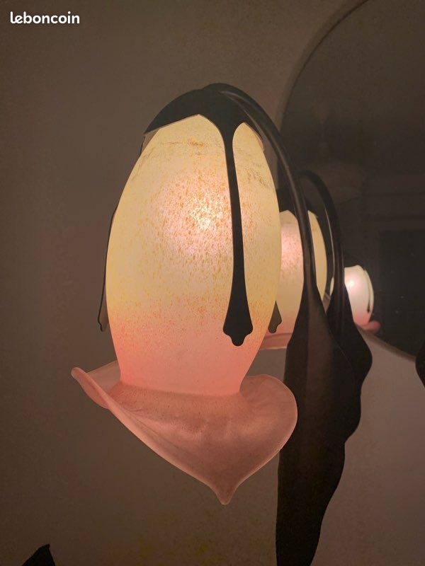 Lustre d’époque en bronze et pâte de verre (image 2)