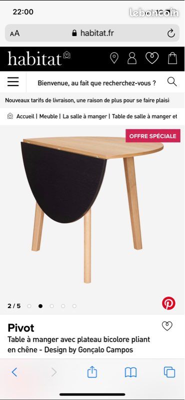 Table ronde en chêne et chaises (image 3)