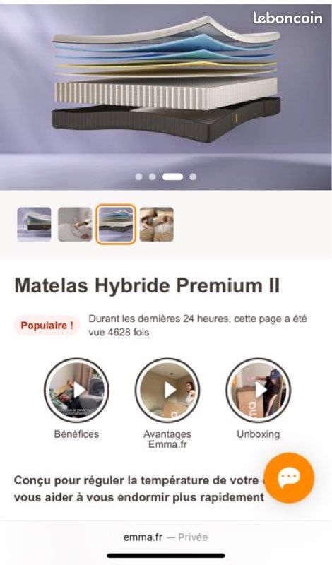 Lit coffre+ matelas Emma (image 3)