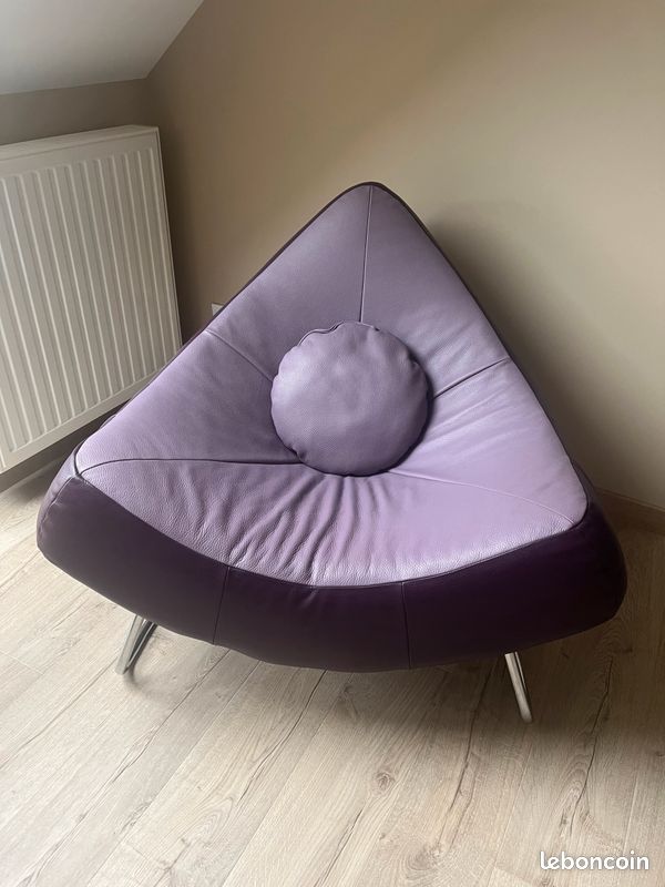Fauteuil design Chili Rom en cuir (image 1)