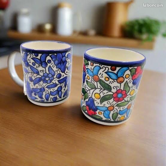 Tasse/ mug grabde taille moyenne 8cm fait et peint à la main à Hebron en Palestine (image 7)