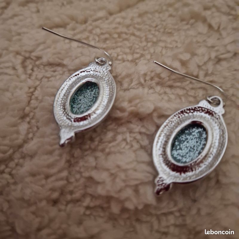 Boucles D'oreilles Pendantes Argent Massif 925 Et Turquoise – Création Artisanale