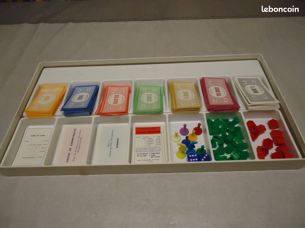 Jeu de société Monopoly vintage - Parker Brothers, 1961 - divertissement en famille, soirée de jeux classique, immobilier, propriété, Atlantic City, promenade - France