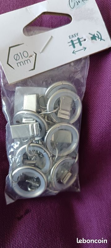 Anneaux de rideau avec plastique à l'intérieur intérieur (image 2)