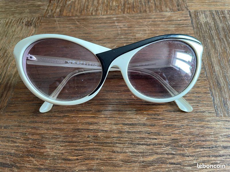 Lunettes De Soleil Oversize Vintage Années 70 - Fabriqué En France, Couleur Blanche, Unisexe