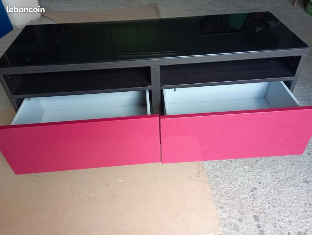 Lot table basse, meuble TV, fauteuil cuir (image 5)