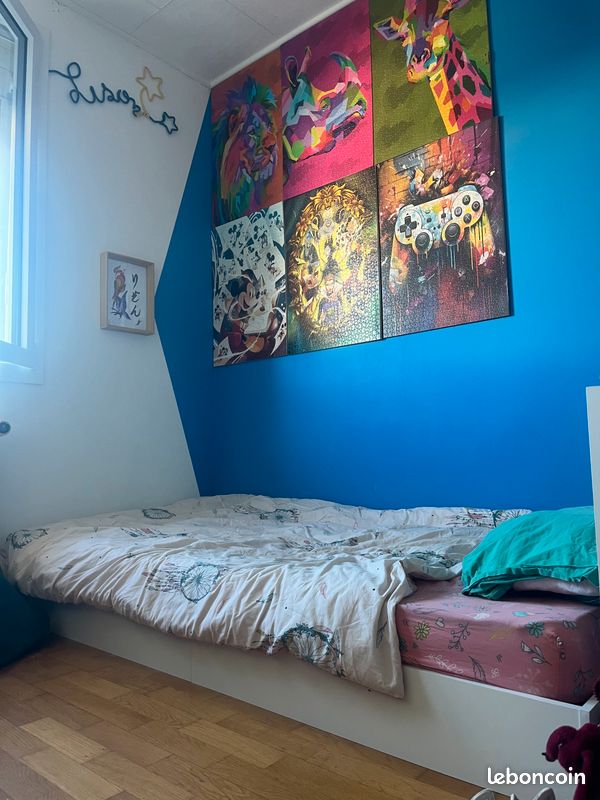 Lit 90x190 blanc avec matelas (image 1)