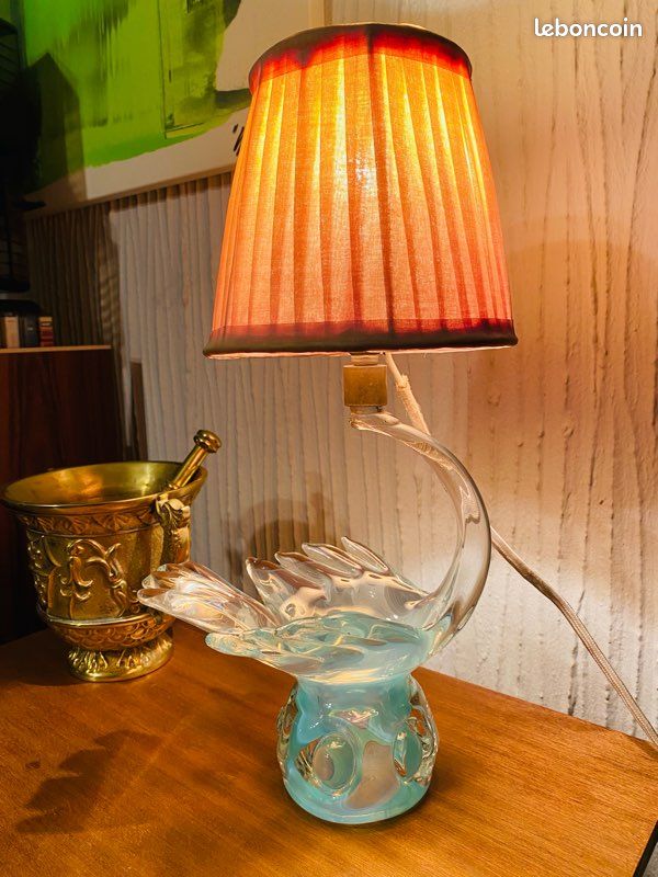 Grand Requin Vintage en Verre Murano Marron et Ambre de Seguso, 1960s