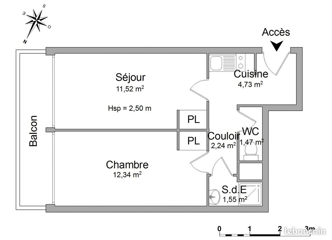 Appartement 1 pièce 34 m² · à Rennes · 34 m² · 709 €/mois