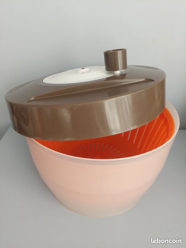 Essoreuse à Salade Moulinex Vintage – Orange Et Marron, Brevet 72 20266, Années 70