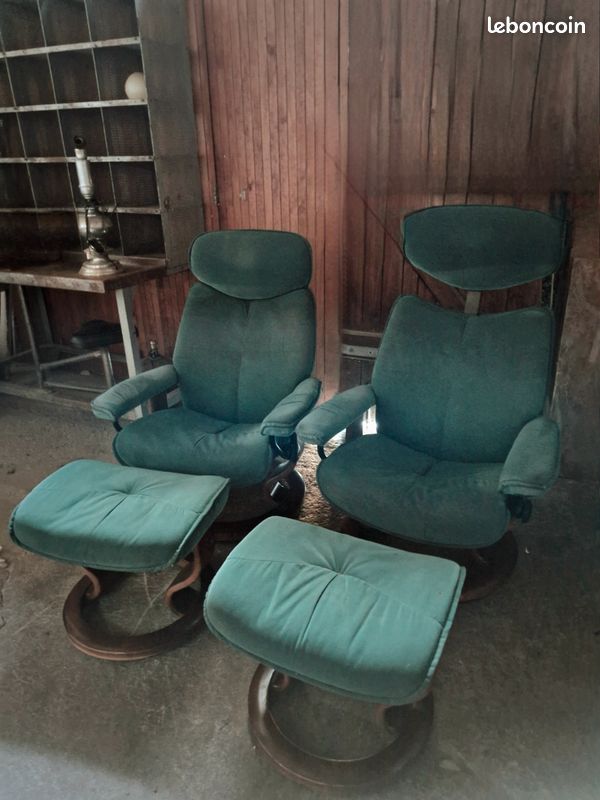🔷️Ekornes Stressless Norvège 80's, Siesta Relax Fauteuil + Ottoman Stressless Scandinave🔹️ (image 5)