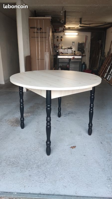 Table à manger ronde extensible (image 1)