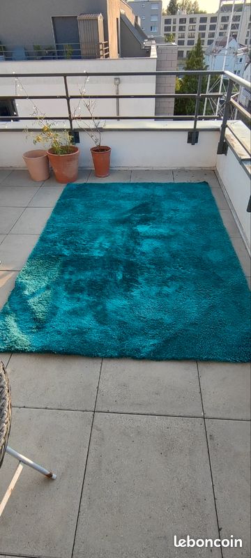 Grand tapis bleu turquoise (image 3)