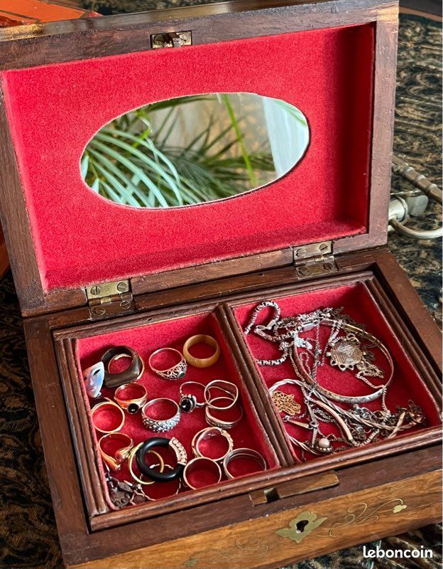 Boîte à Bijoux Vintage Avec Couvercle – Coffret Rangement Rétro Pour Boucles D’oreilles, Bagues, Petits Accessoires (bureau Ou Chambre)