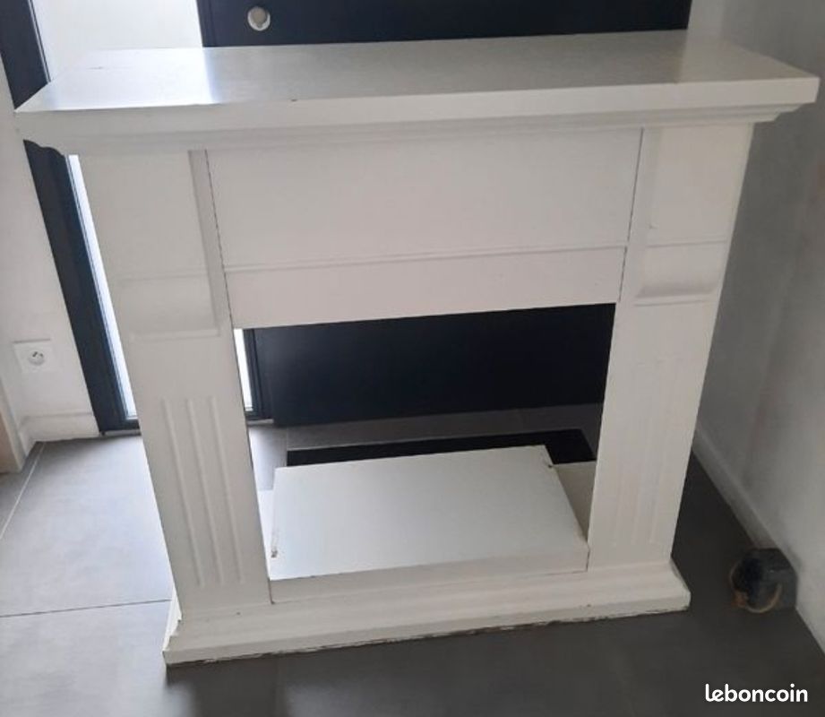 Petit Banc De Cheminée En Bois Blanc – Style Campagne, Occasion