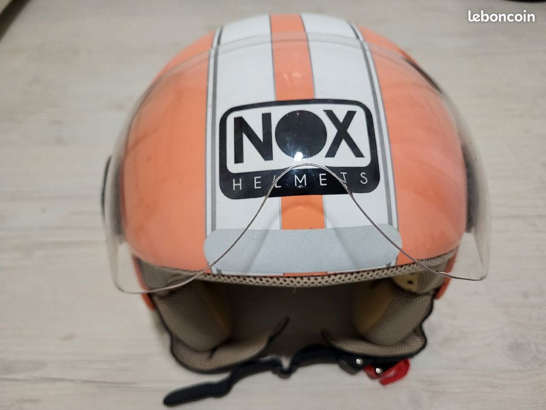 Casque Nox N210 orange pastel casque jet, casque scooter