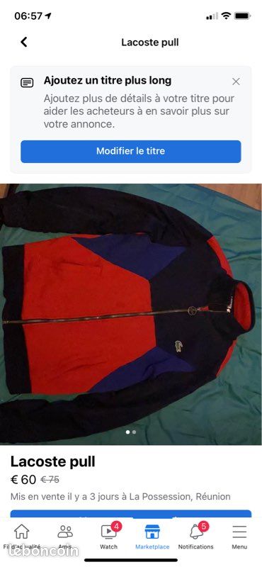 Pull Lacoste neuf (image 1)