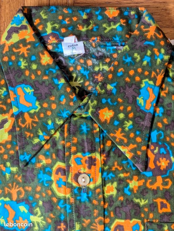 Chemise Psychedelique 1970 Neuve d'époque XS (image 1)