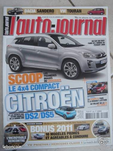 Revue " l'auto journal" n° 820 du 13 au 26/01/2011 (image 1)