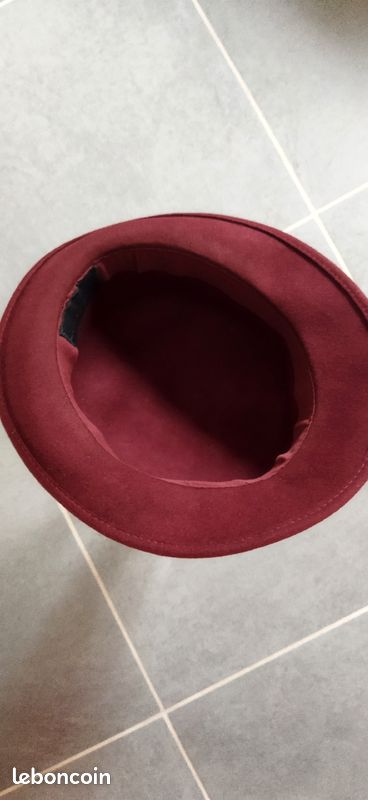 Chapeau en laine feutrée femme bordeaux (image 6)