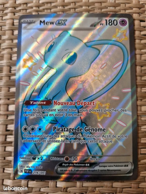 216 091 pokemon card Mew ex 216/091 Full Art Chromatic Secret Ultraboost X Scarlet and Violet  4.5
