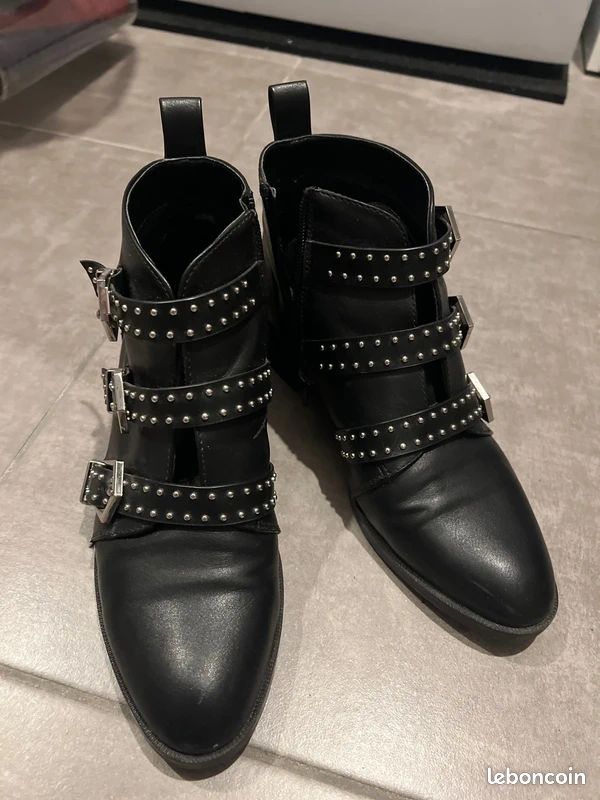 Bottines noires femme (image 1)
