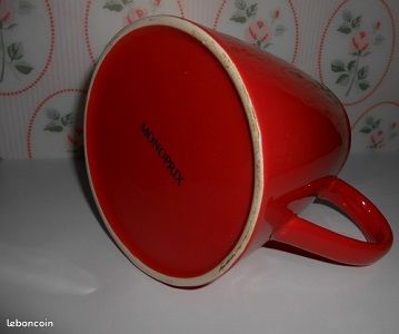 đżđNeuf Monoprix/Jolie Carafe/Pot avec anse/Pichet -75cl-Rouge en FaĂźence (image 2)