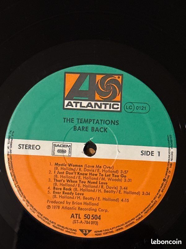 Vinyle 33 tours The Temptations Bareback (image 6)