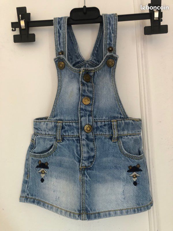 Salopette jupe jean Zara baby 3-6mois TBE (image 1)